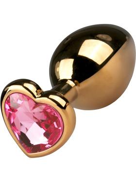 EasyToys Metal Butt Plug No. 7 with Heart, medium, guld/rosa