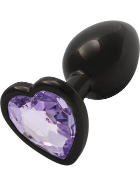Ouch! Heart Gem Metal Butt Plug, small, grå