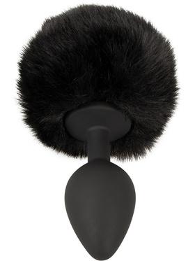You2Toys Fluffy Bunny Tail Butt Plug, medium, svart